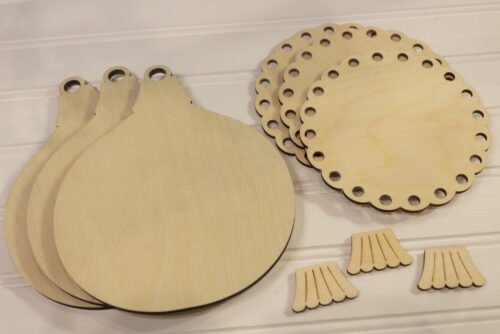 Vintage Ornaments Wood Backer #Three- Trio