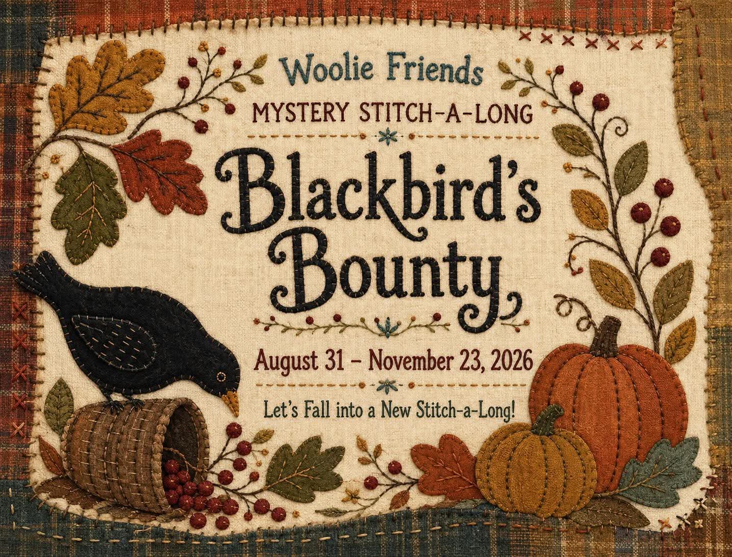Gathered Treasures - Blackbird's Bounty Mystery Stitch-A-Long Block 6