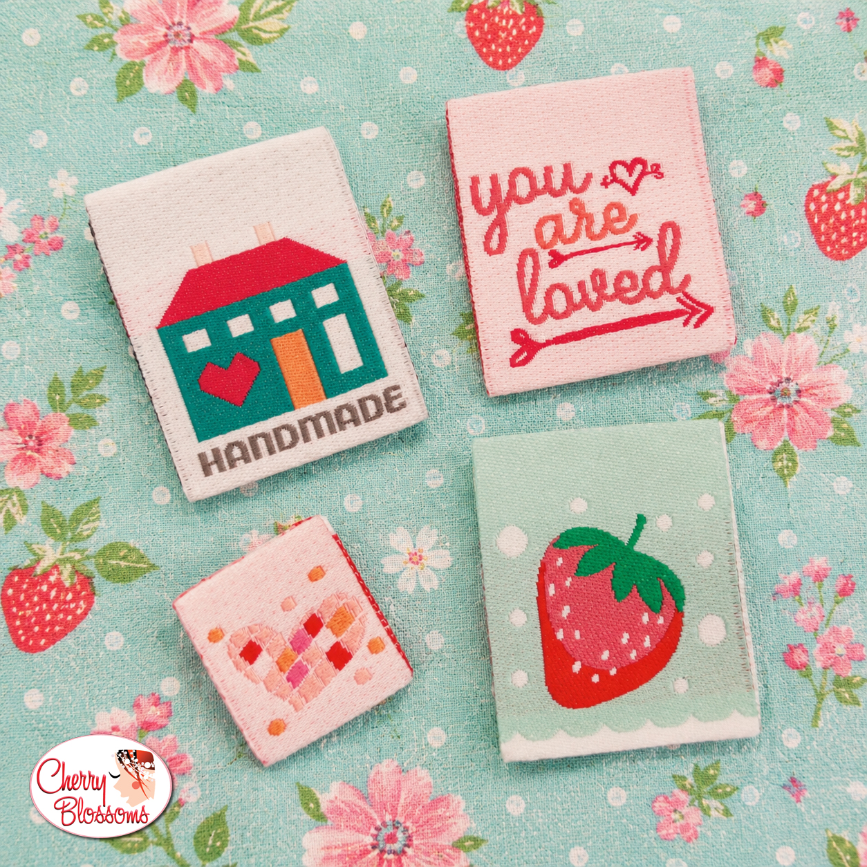 Bloom & Heart Woven Quilt Labels